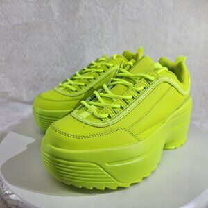 Berness Ultra Cush Baby 2" Platform Sneakers in Hot / Neon Yellow